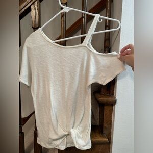 Moa Moa soft white top with shoulder cut out